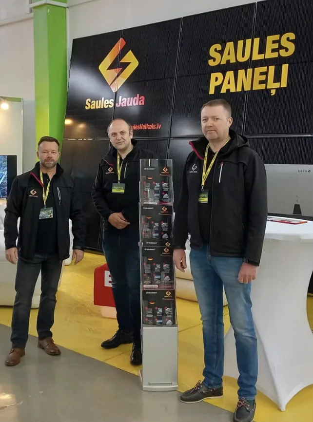 Sun Electric / Saules Jauda team at a solar panels expo