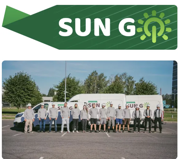 SUN GO solar installation team and fleet