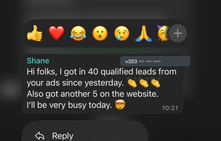 Partner chat: 40 qualified leads since yesterday